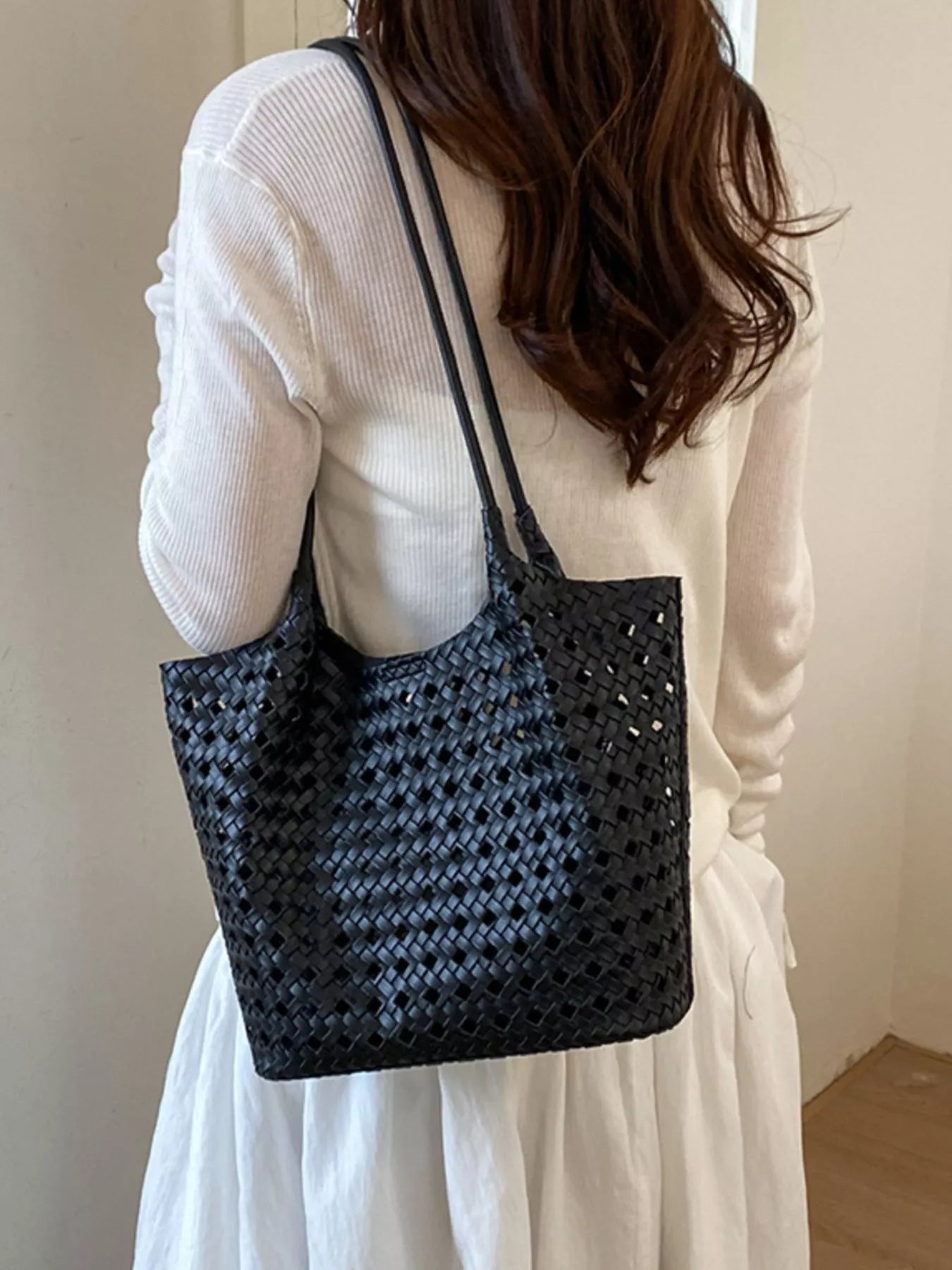 Woven Leather Shoulder Bag