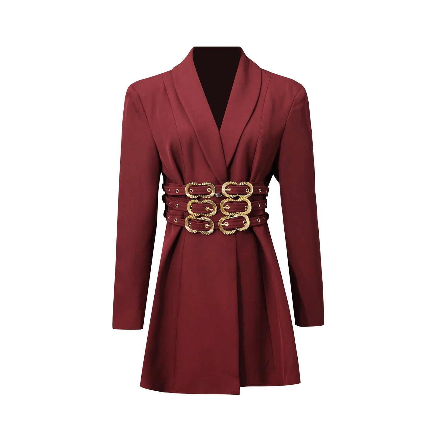 Commuter-style, Waist-cinching, Slim-fit Solid-color Blazer (See size chart where applicable)