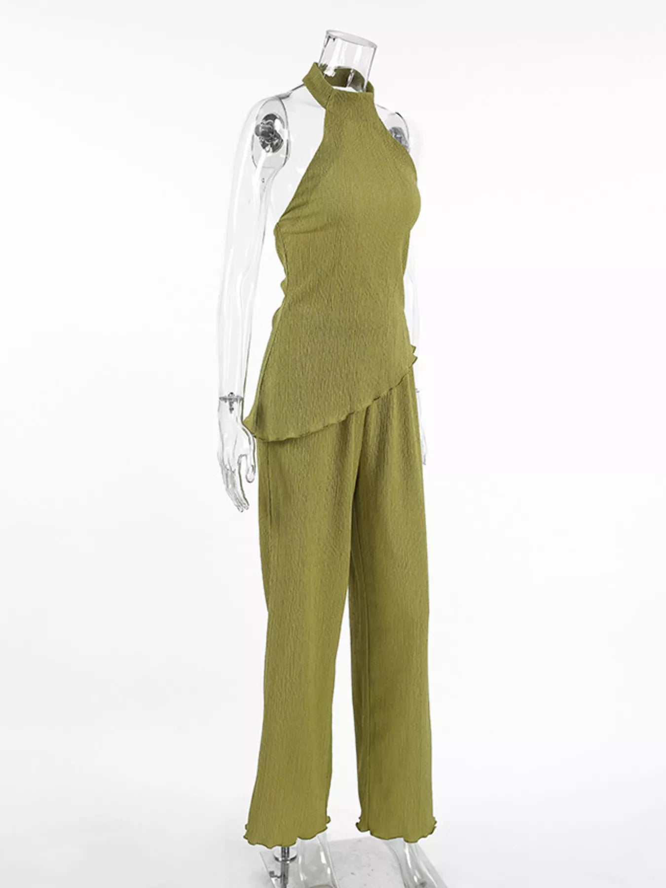 Sleeveless Top and Wide-Leg Pants Two-Piece Set