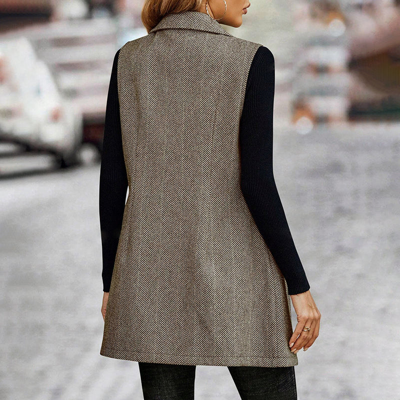 Women's Sleeveless Blazer Vest, Trendy Fall Winter Business Casual Cardigan (See size chart where applicable)