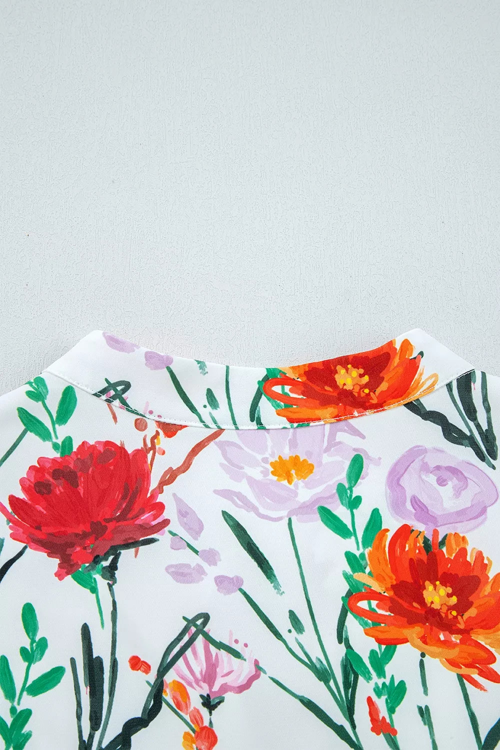 Floral Print 3/4 Puff Sleeve Ricrac Trim Mini Dress