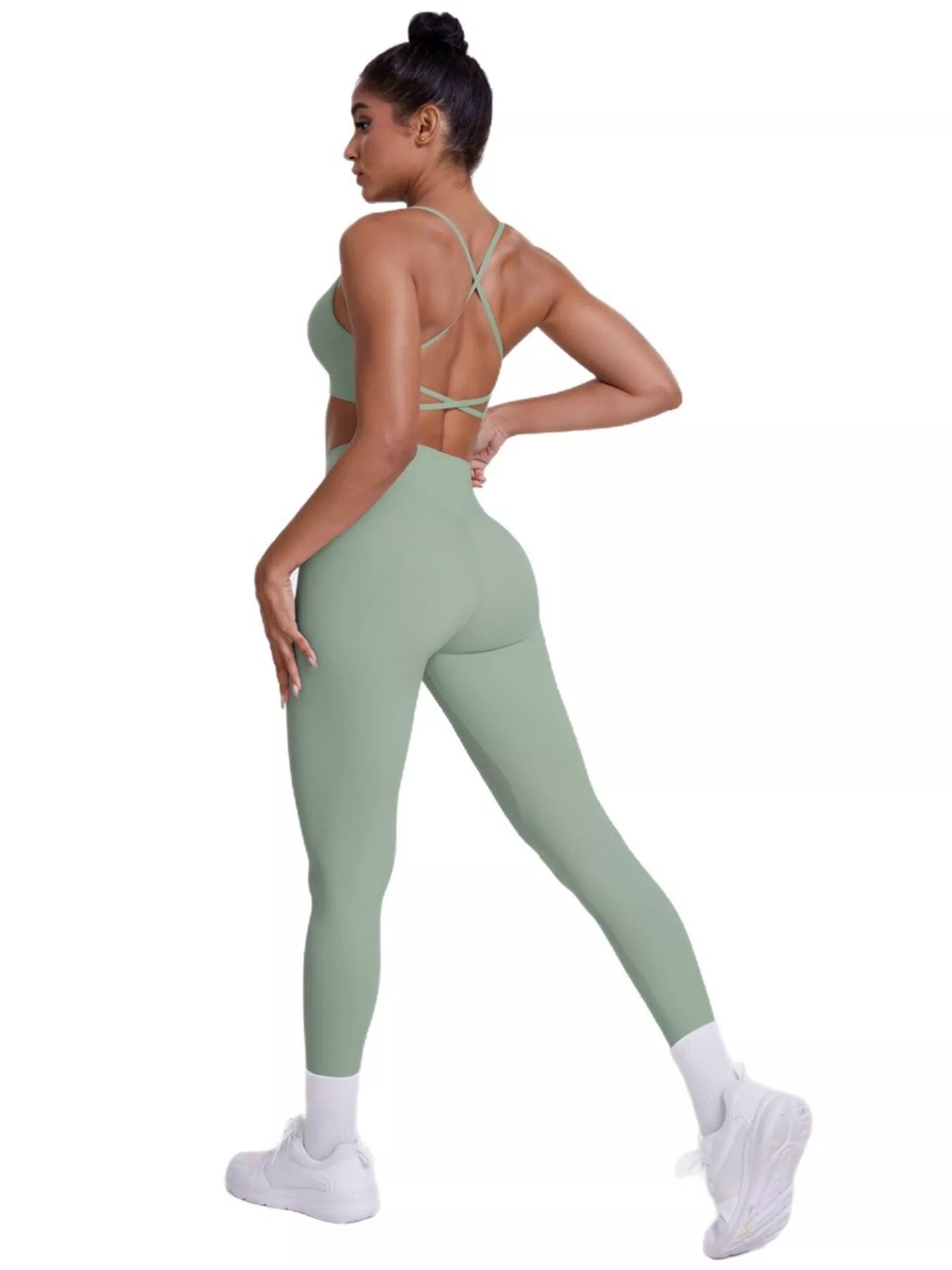 Criss-Cross Back Cami and Leggings Active Set