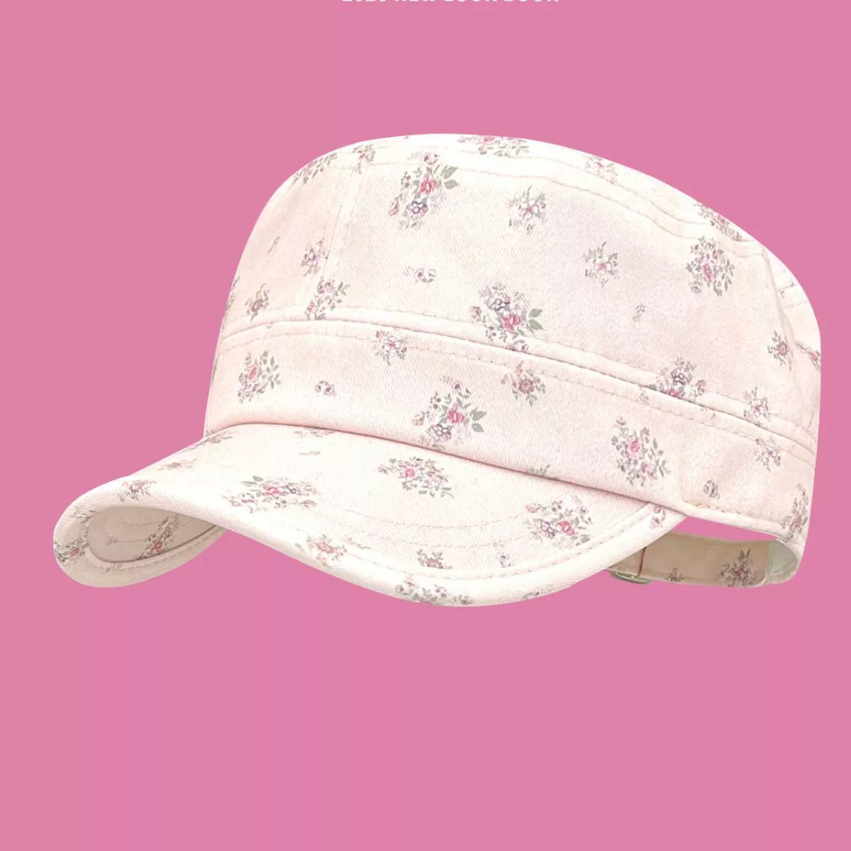 Floral Print Flat Top Hat