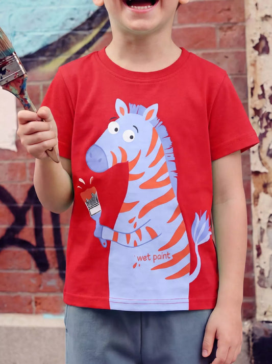 Children's Zebra Round Neck T-Shirt