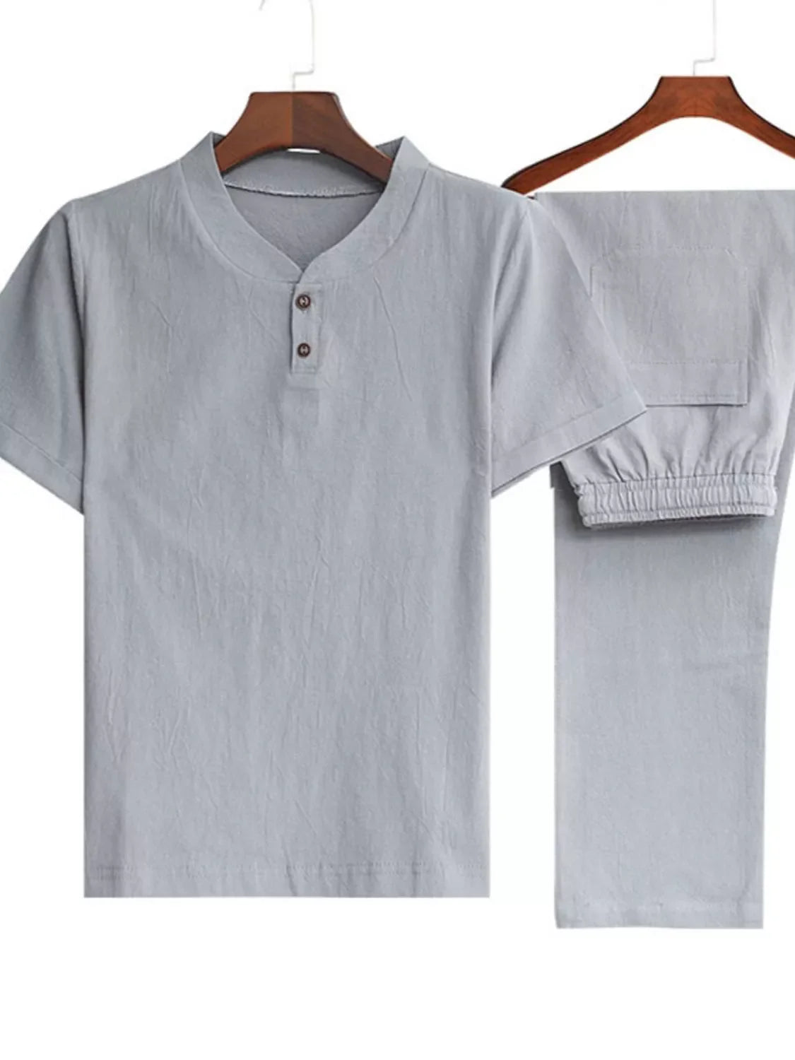 Men's Plus Size Casual Short Sleeve Top & Pants Set