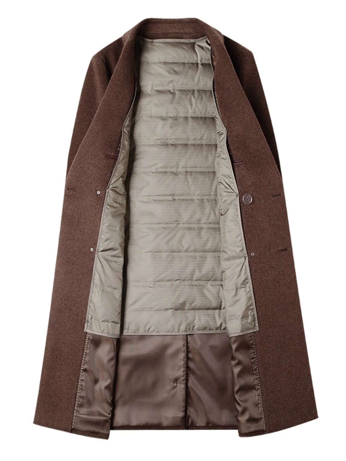 Men's Wool Blend Double-Breasted Overcoat