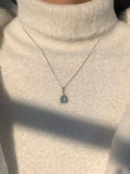 Crystal Teardrop Pendant Necklace