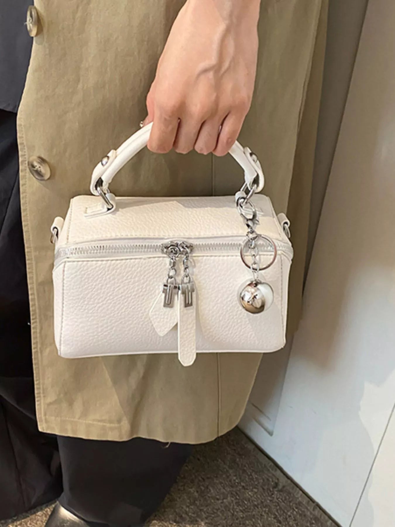 Textured Leather Handbag