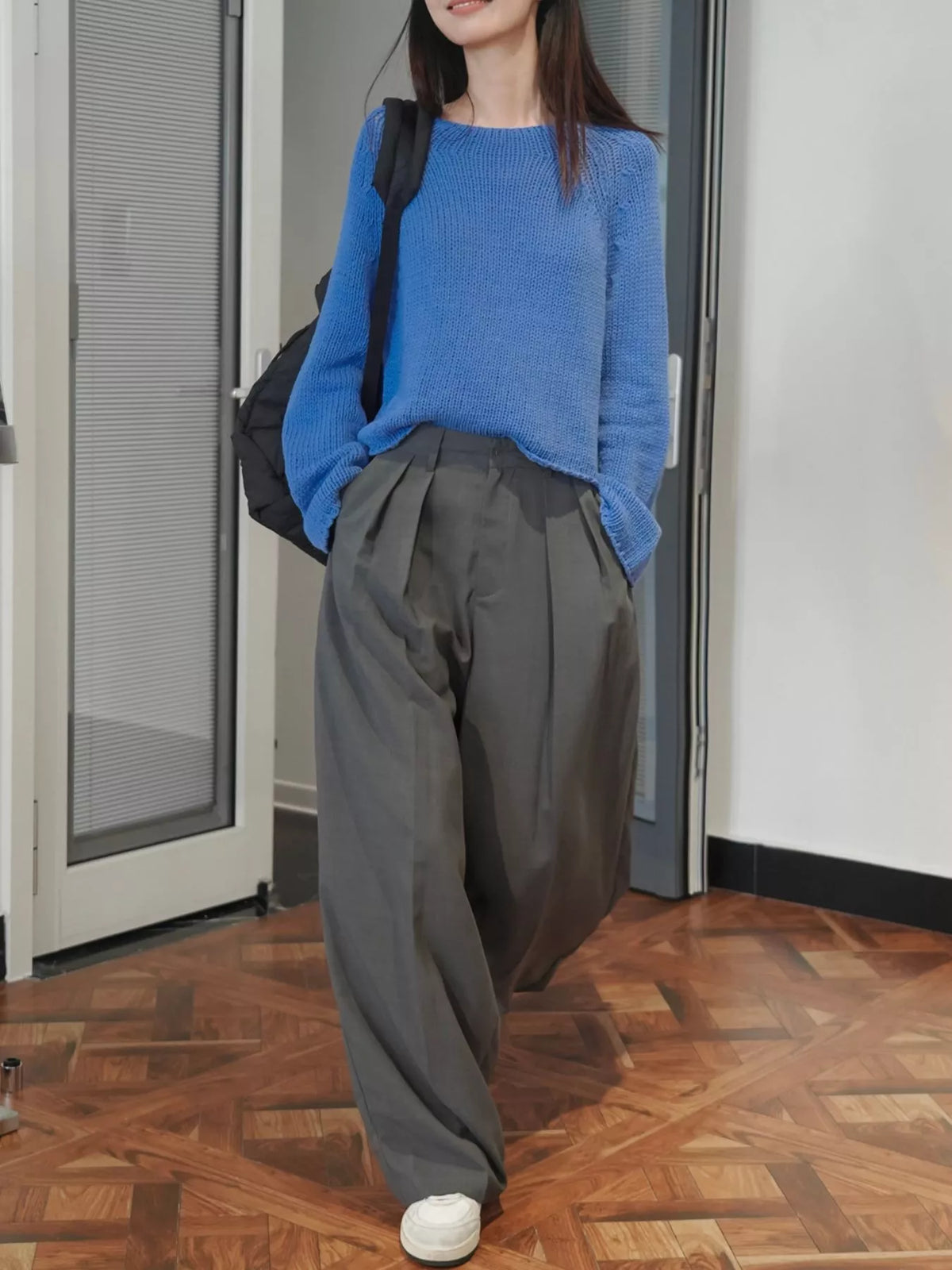 High-Waisted Pleated Wide-Leg Pants