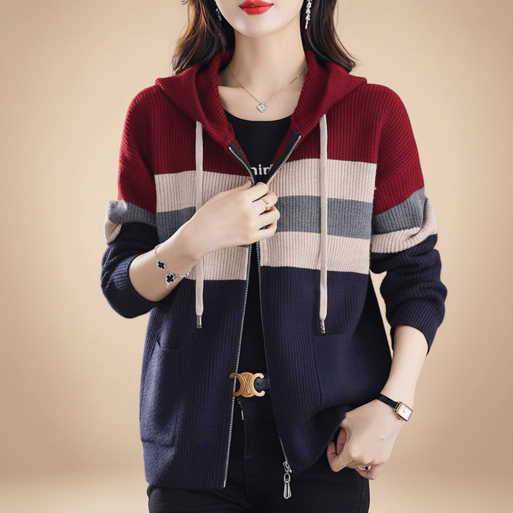 Women's Loose-Fit Wave-Detail Open-Front Cardigan Coat