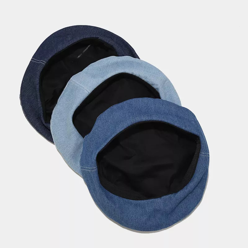 Vintage Style Denim Beret Hat