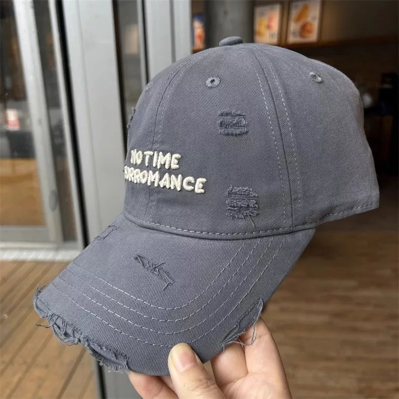 Distressed Embroidered Baseball Cap
