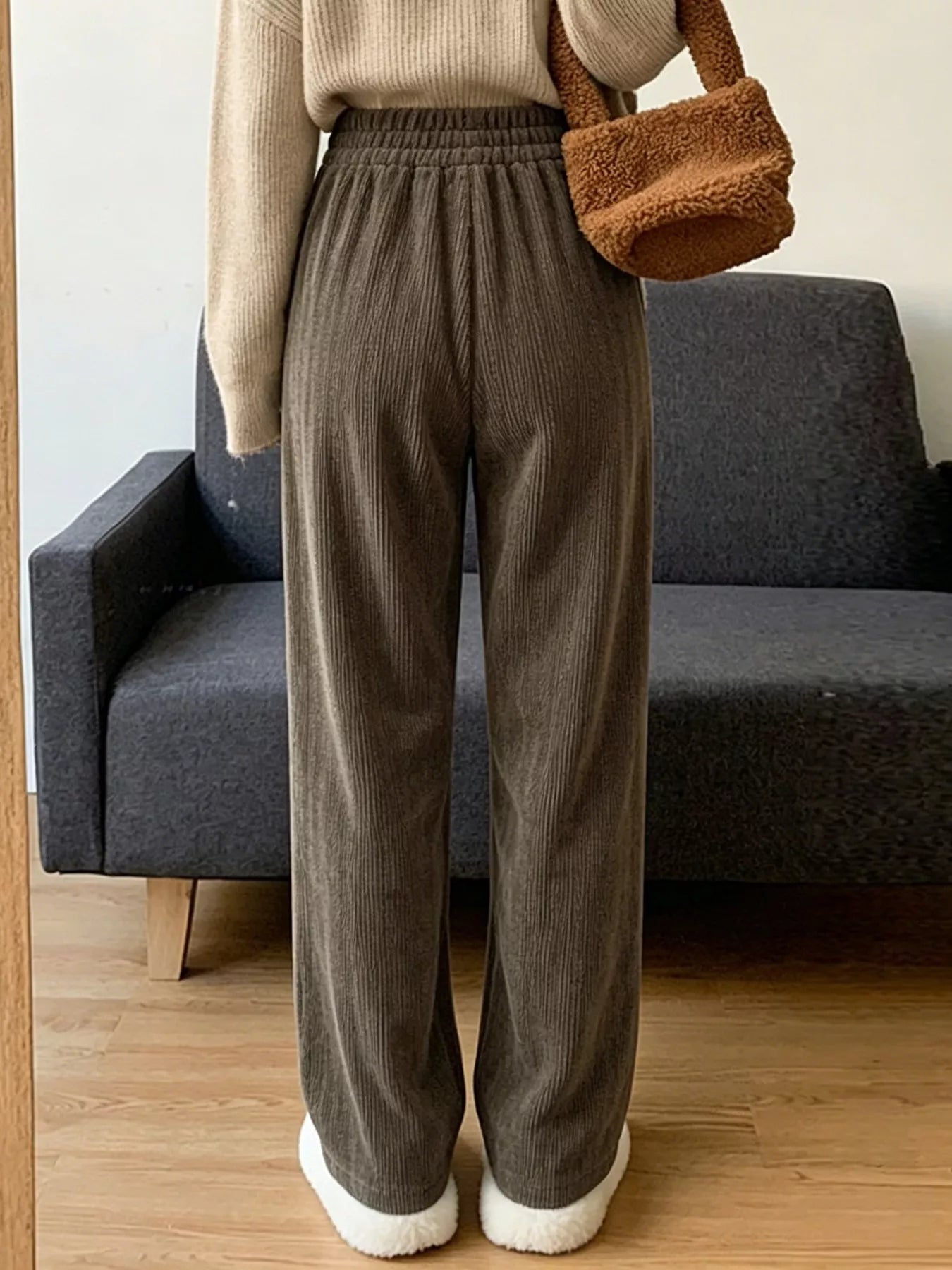 Corduroy Wide-Leg Pants