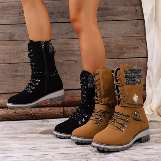 Lace-Up Ankle Combat Boots