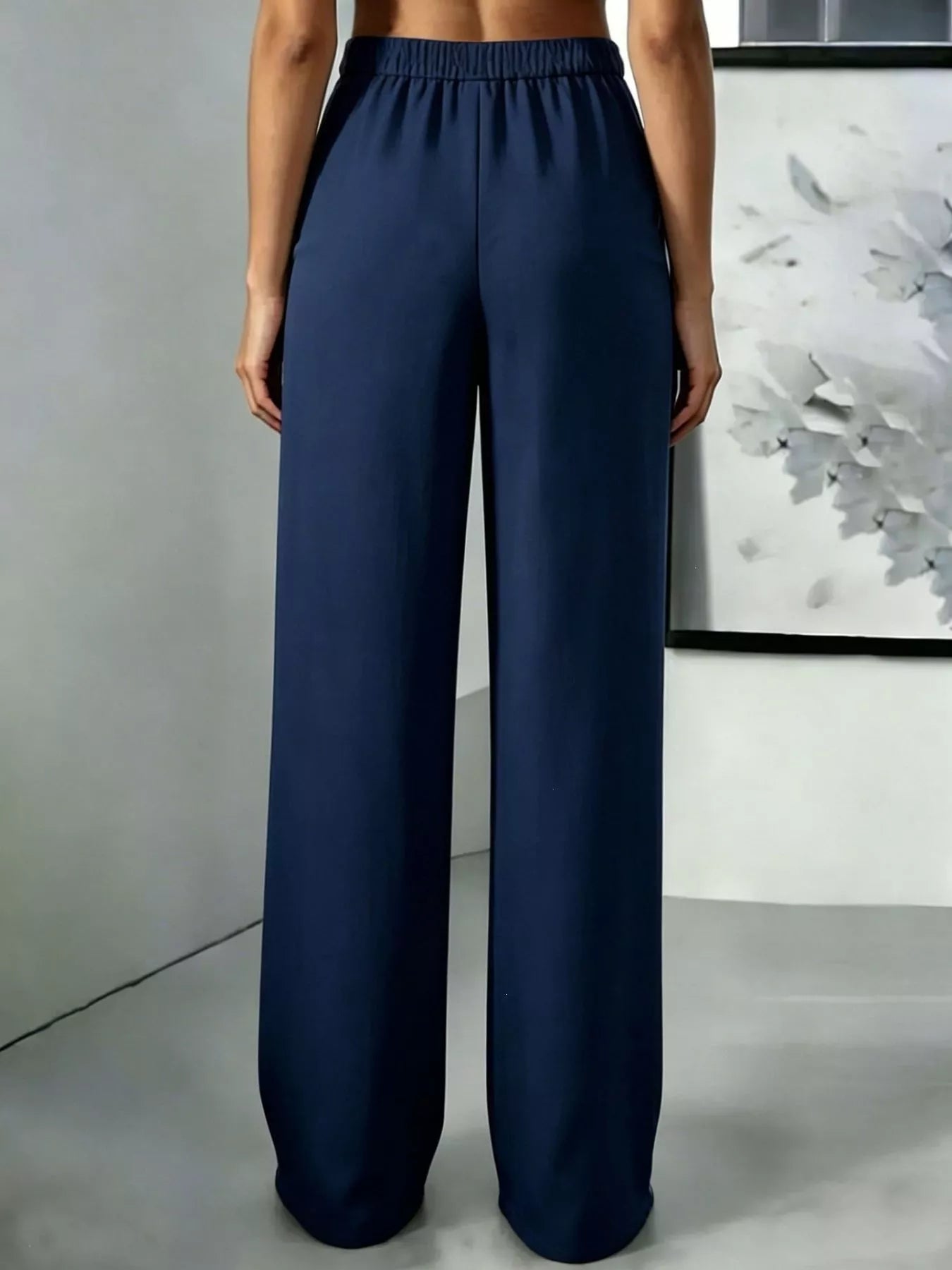 High-Waisted Pleated Wide-Leg Pants