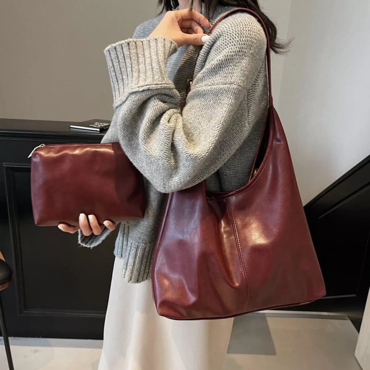 PU Leather Shoulder Bag