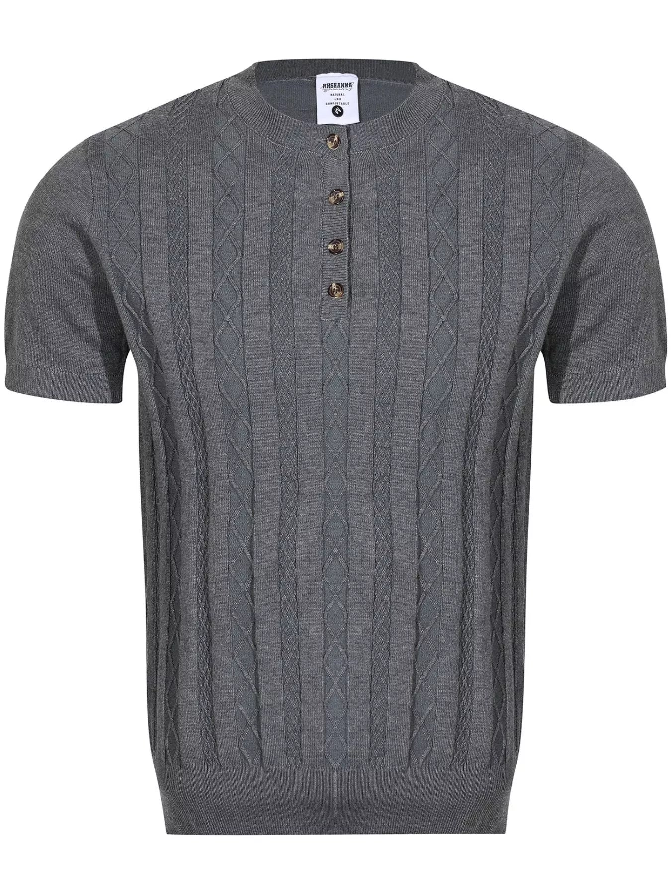 Men's Cable Knit Short Sleeve Knit Top