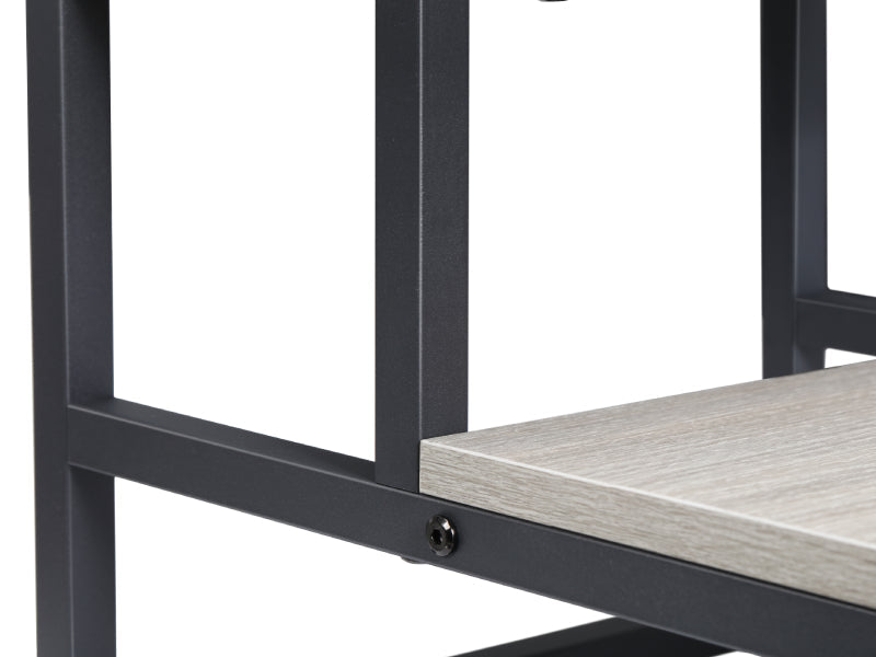2-Step Stool for Adults & Kids, Heavy-Duty Steel & Wooden, Supports 500lbs, Ideal for Kitchen, Bedroom, Bathroom