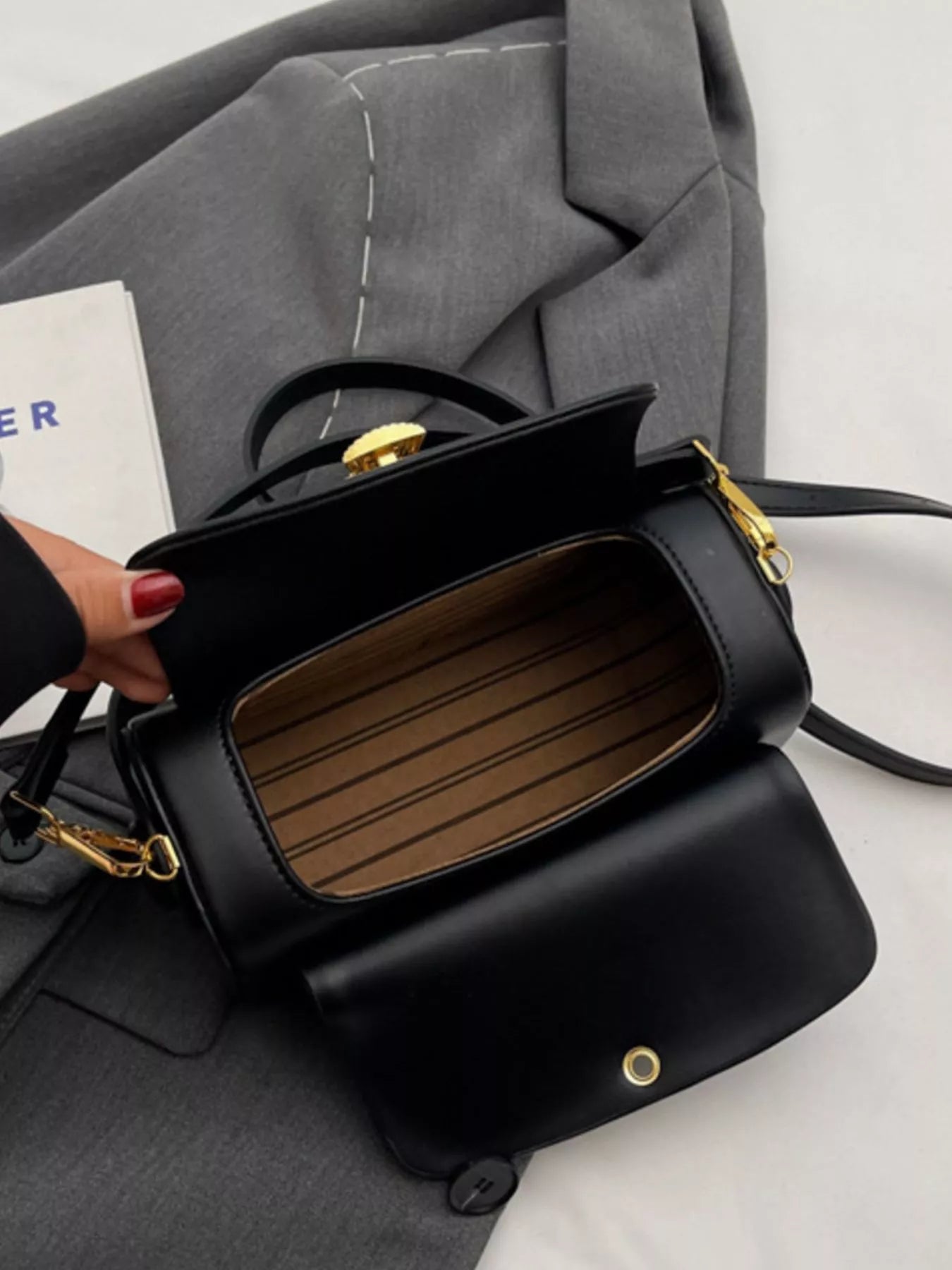 PU Leather Flap Crossbody Bag