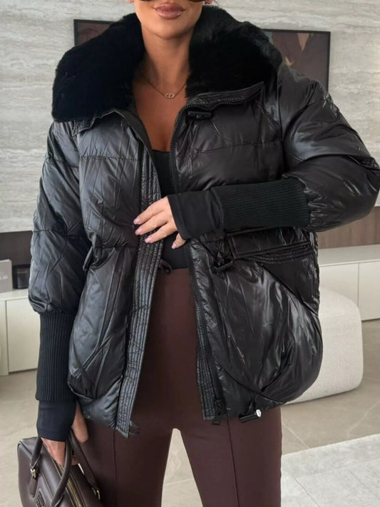 Fur Collar Padded Puffer Jacket