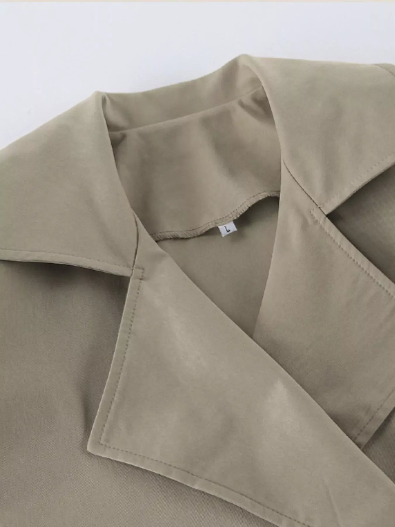 Chic Double-Breasted Belted Trench Coat
