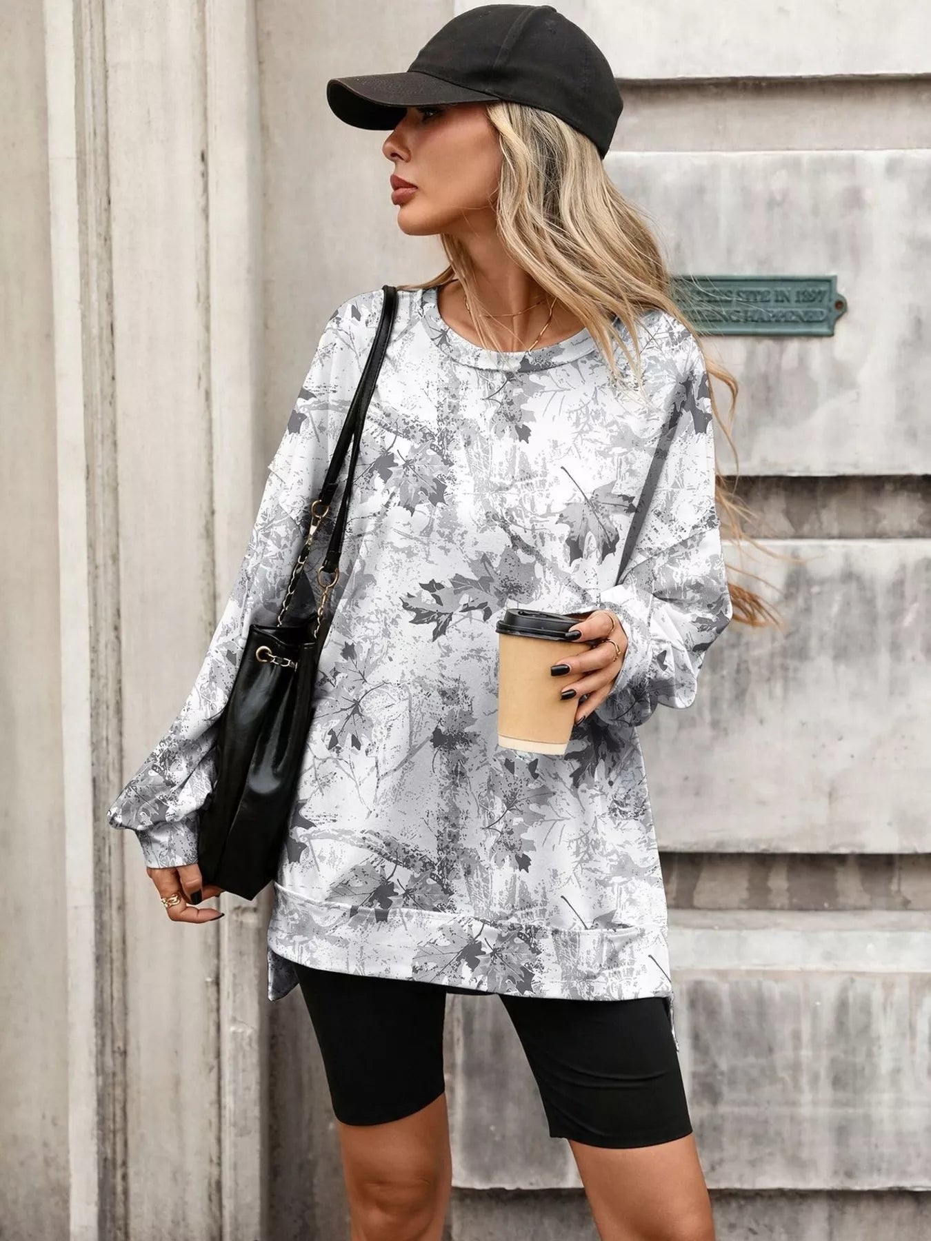 Printed Round Neck Sweatshirt