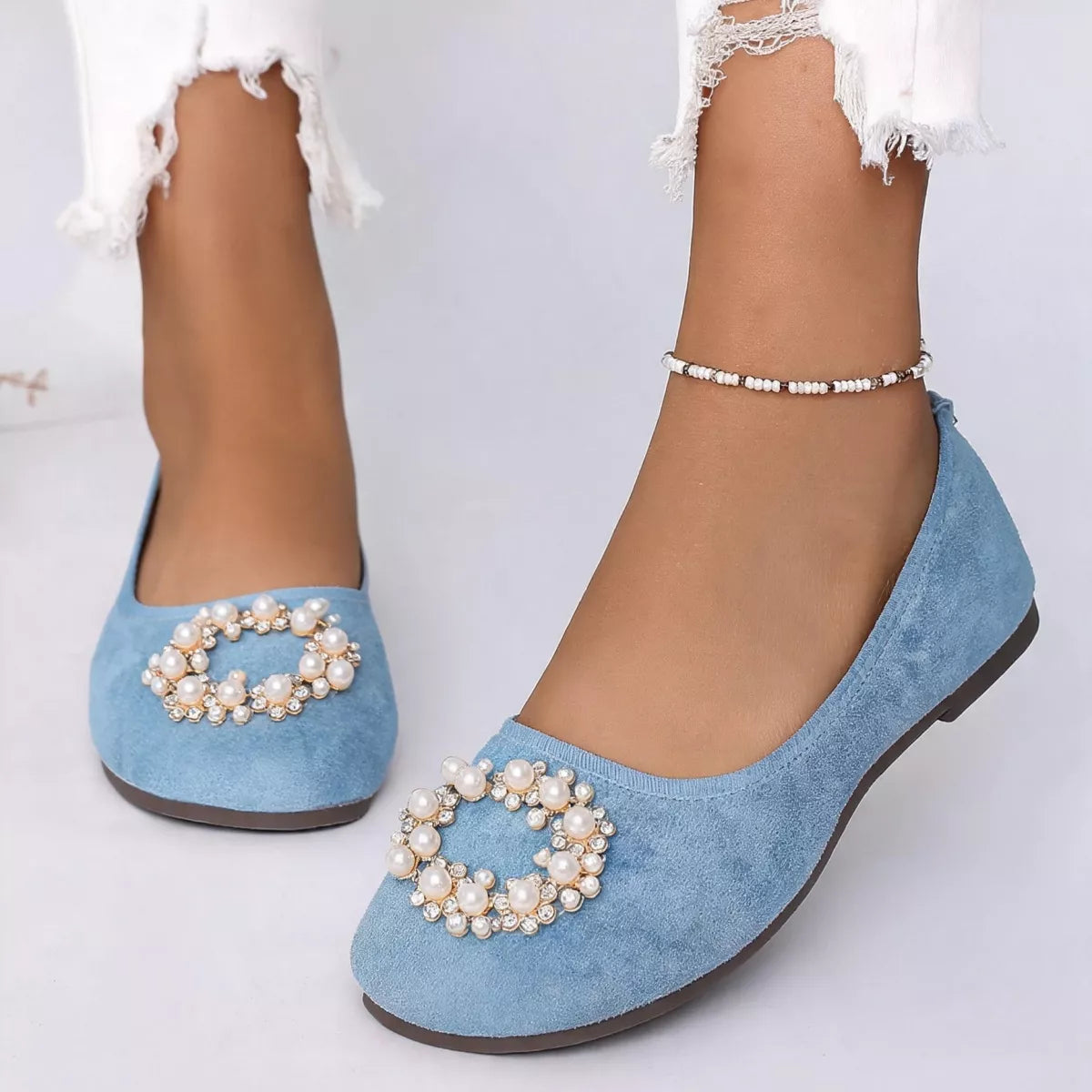 Pearl Embellished Slip-Ons