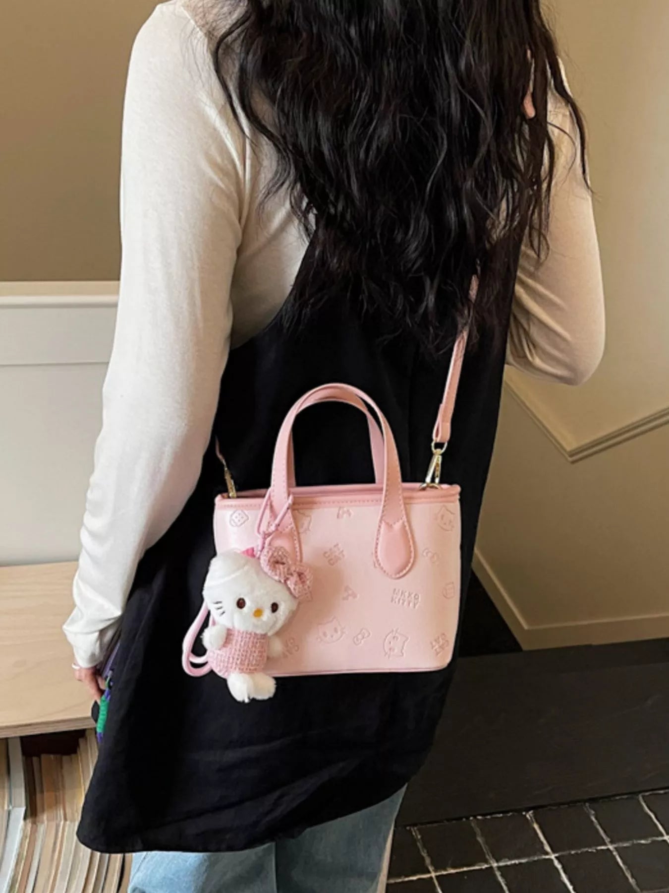 Cat Embossed Crossbody Bag