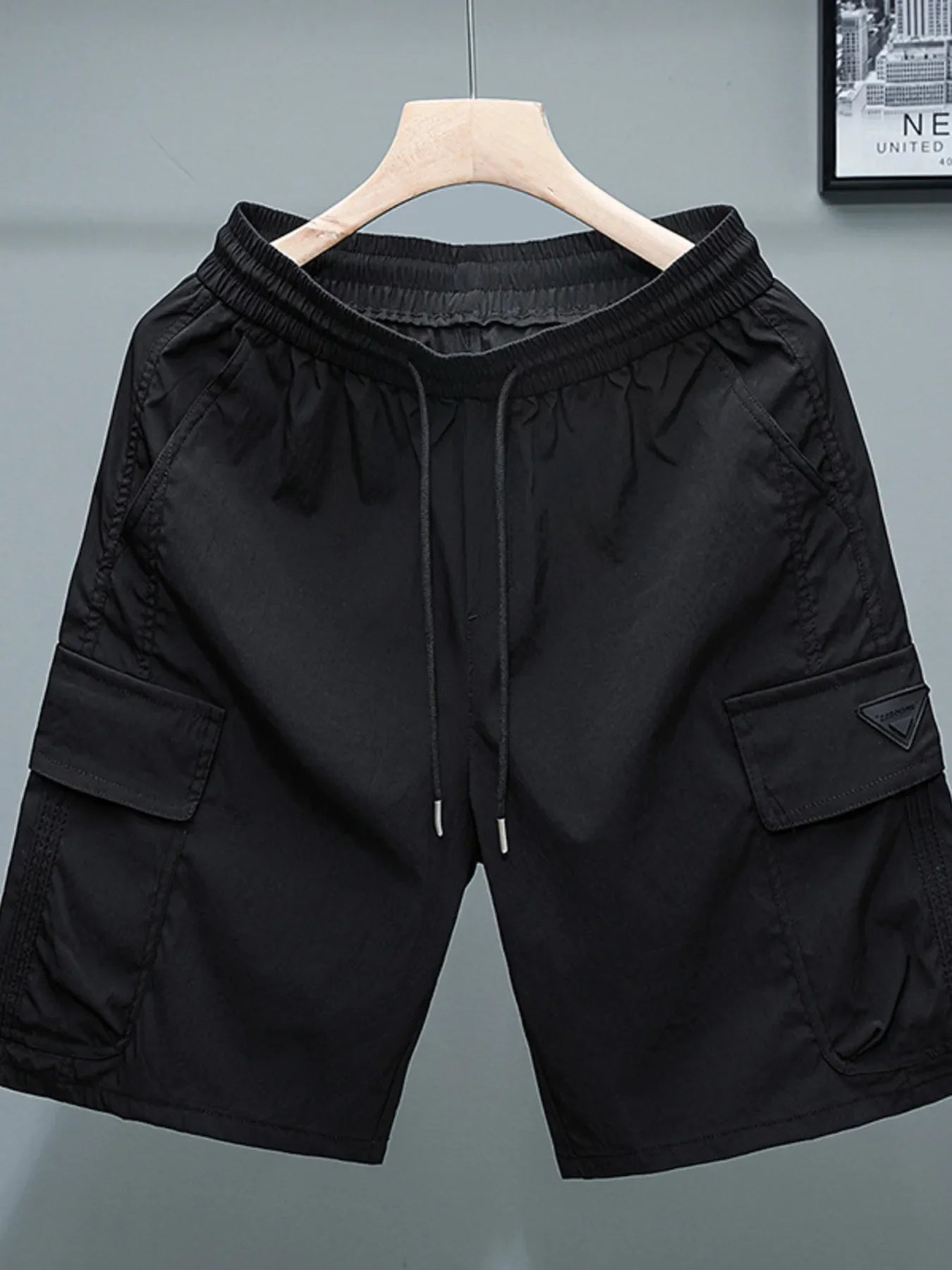 Men's Plus Size Drawstring Cargo Shorts