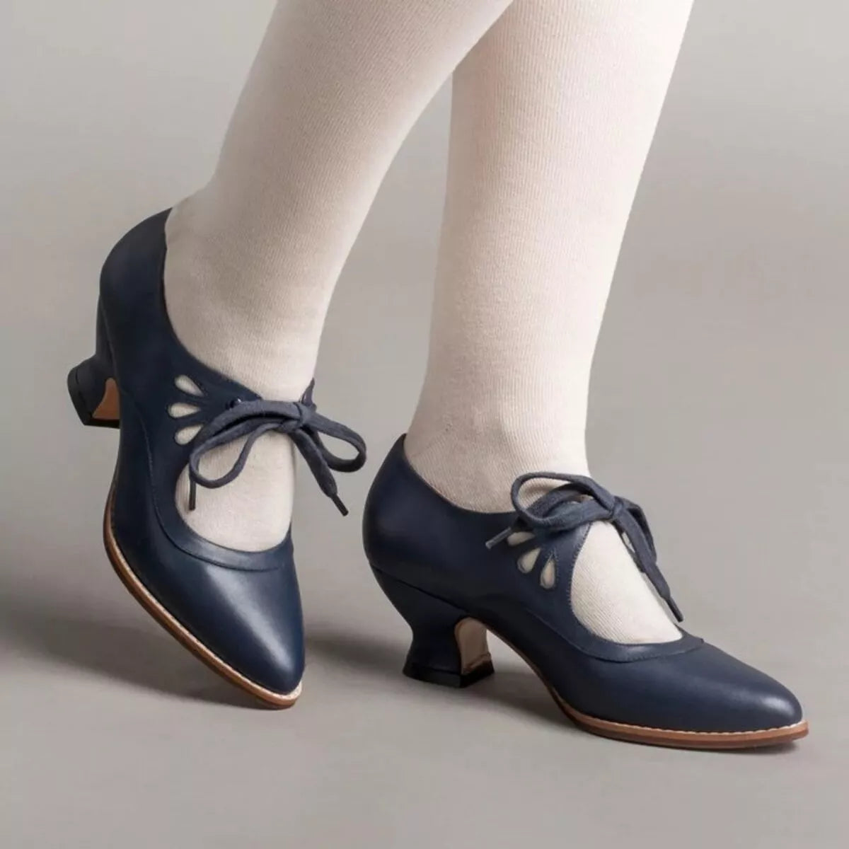 Point Toe Block Heel Shoes