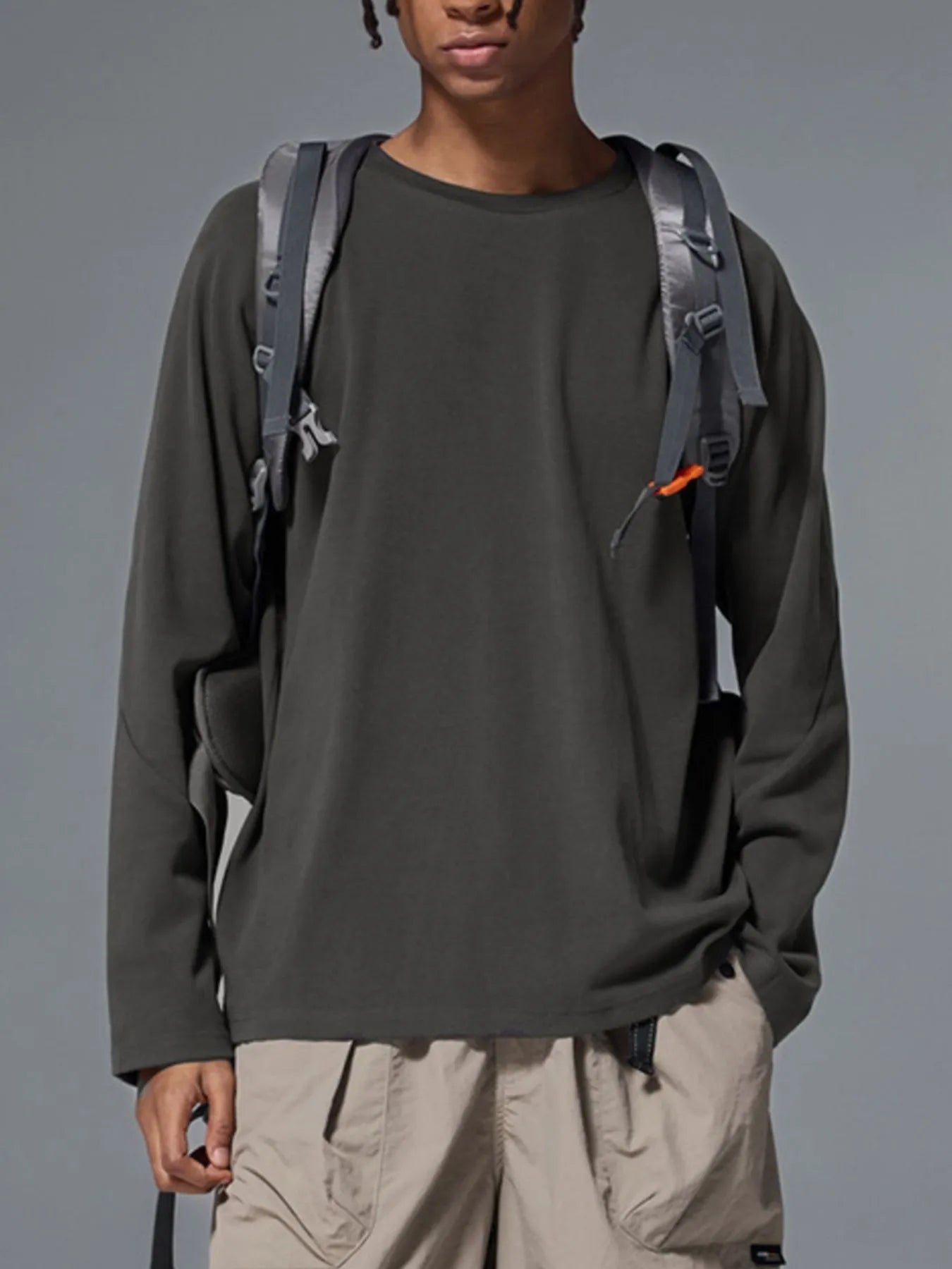 Men's Oversized Round Neck Long Sleeve T-Shirt
