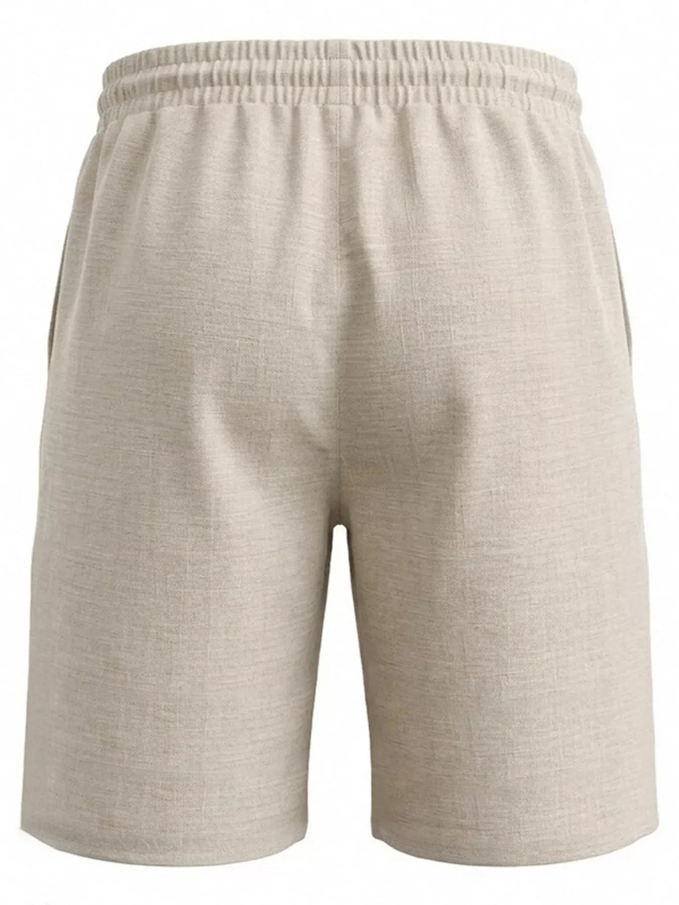 Men's Full Size Linen Blend Drawstring Shorts Plus Size