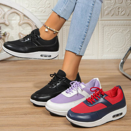 Lace Up Wedge Sneakers