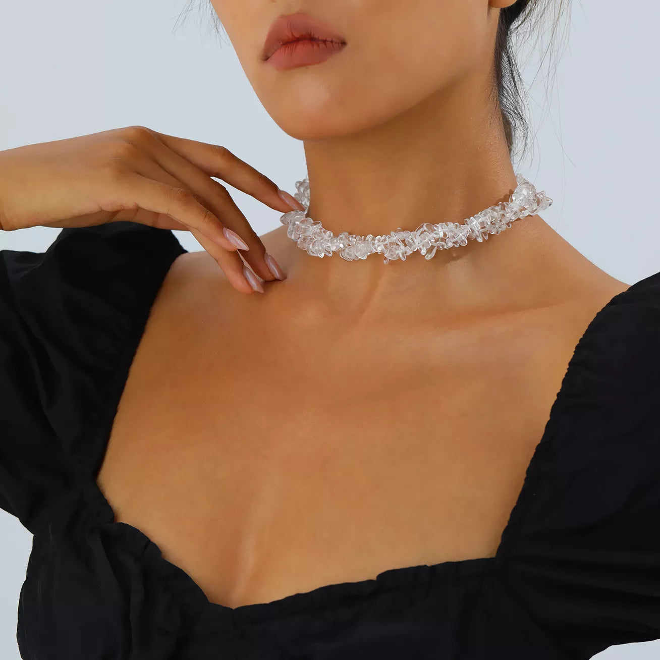 Irregular Glass Choker Necklace
