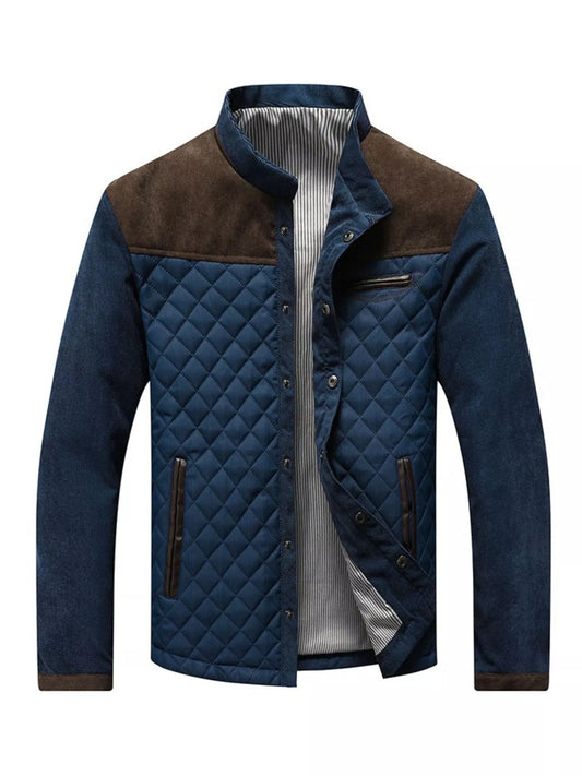 Men's Full Size Quilted Snap Down Jacket Plus Size