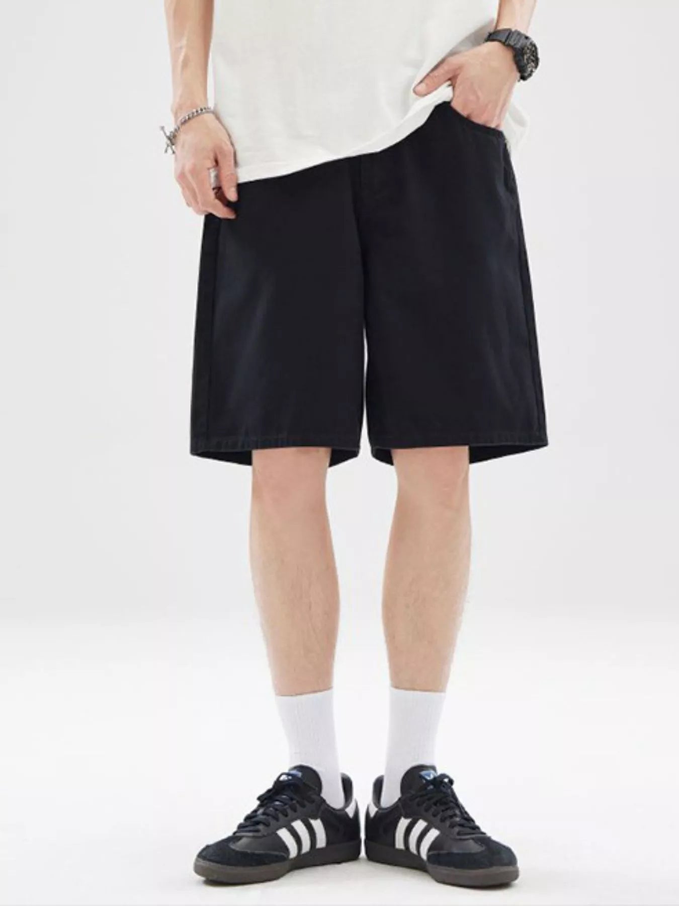 Men's Full Size Back Elastic Waistband Shorts Plus Size