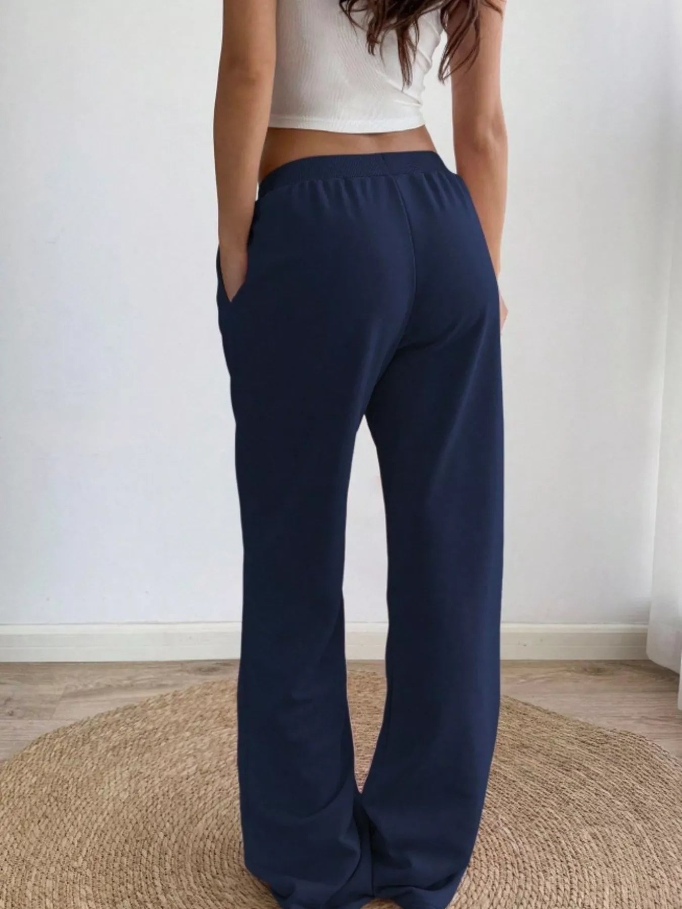 Drawstring Wide Leg Pants