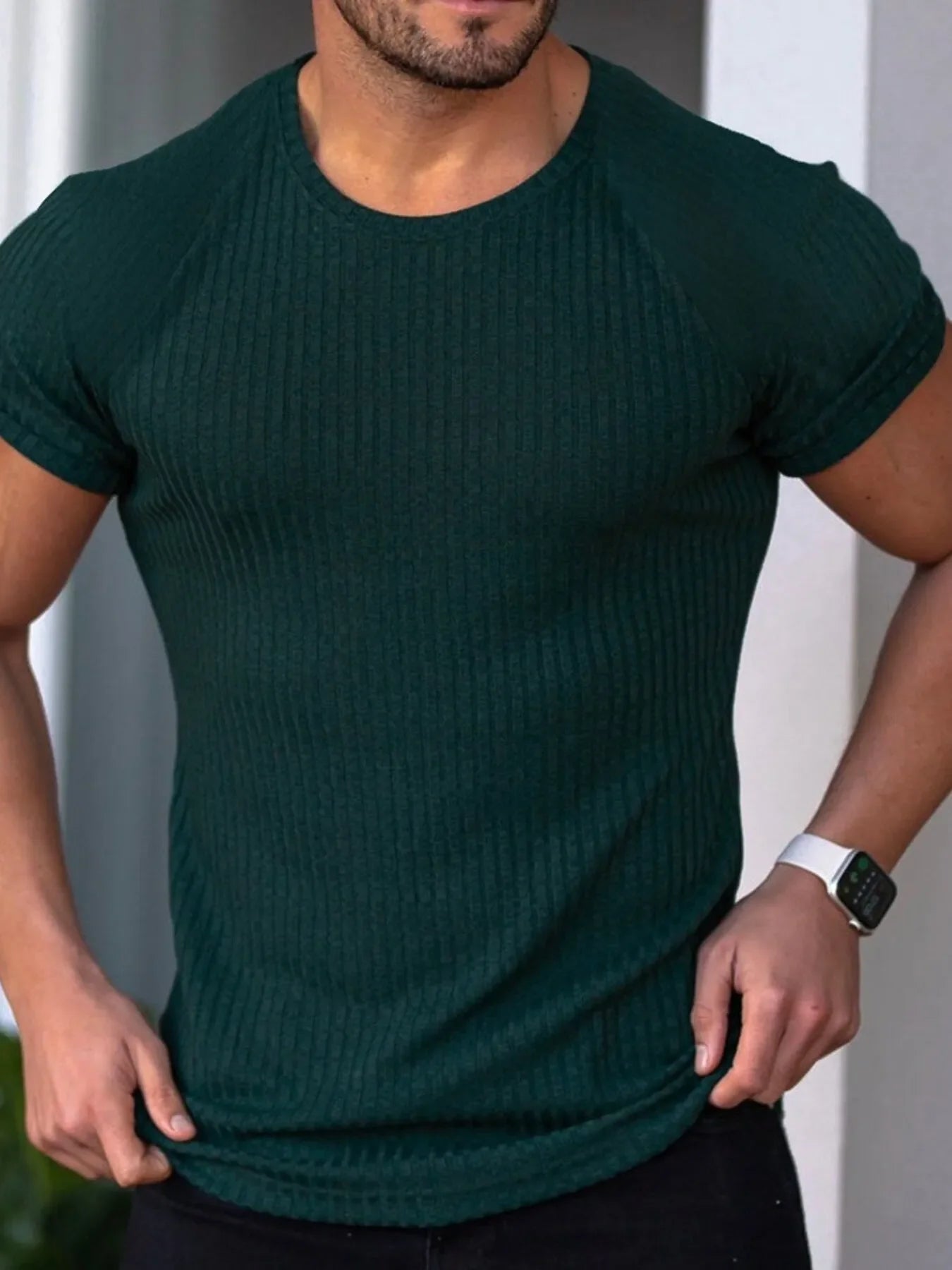 Men's Plus Size Long Sleeve Fitted T-Shirt