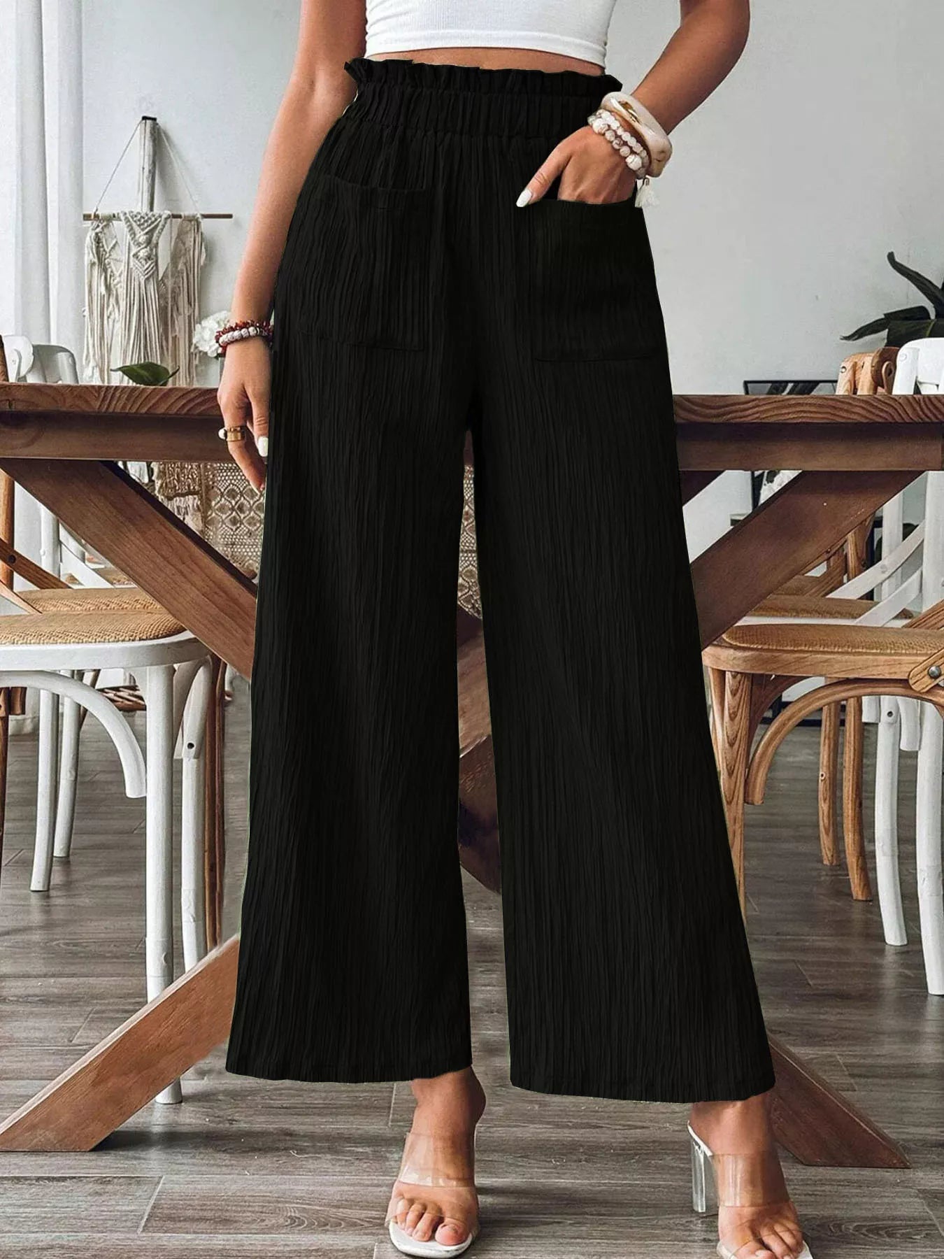 High-Waisted Wide Leg Pants