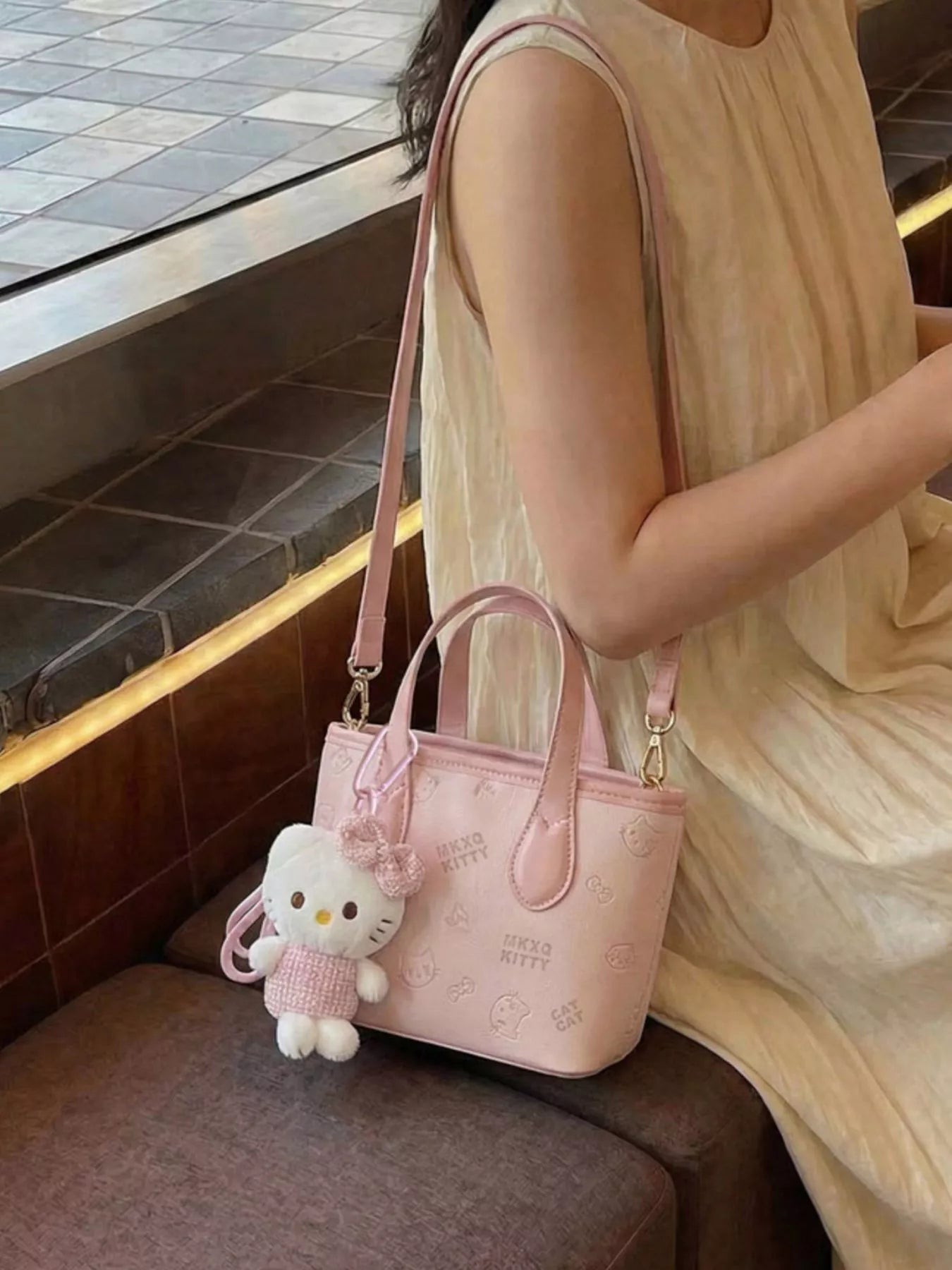 Cat Embossed Crossbody Bag