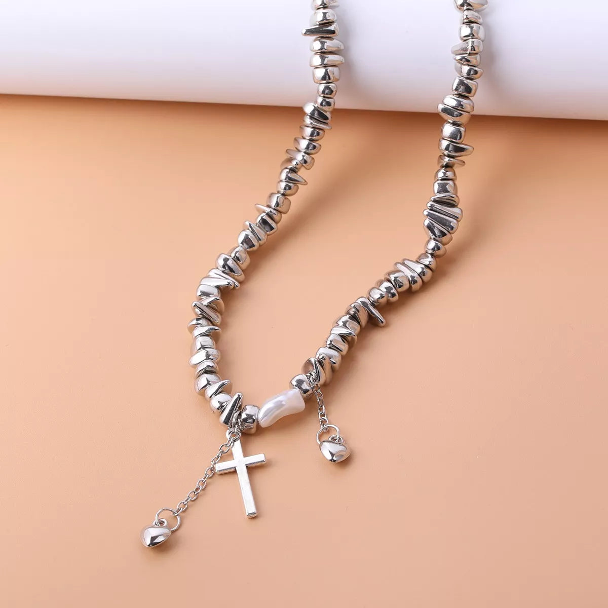 Chunky Chain Cross Pendant Necklace