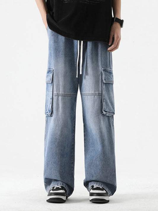 Men's Full Size Loose Fit Cargo Jeans Plus Size