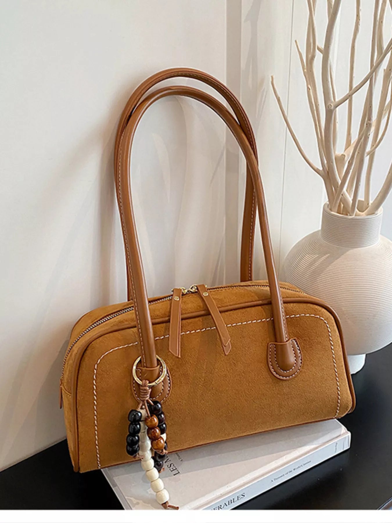 Zipper Closure Shoulder Bag