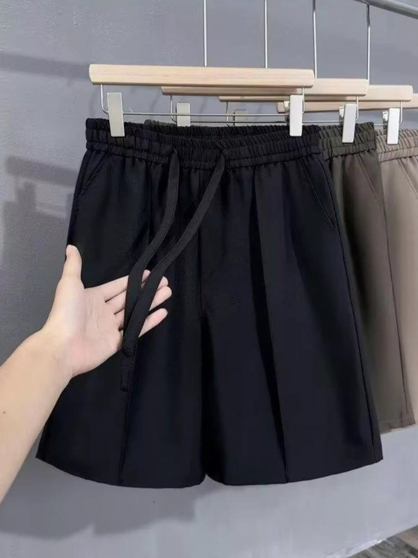Men's Full Size Casual Drawstring Pleated Shorts Plus Size