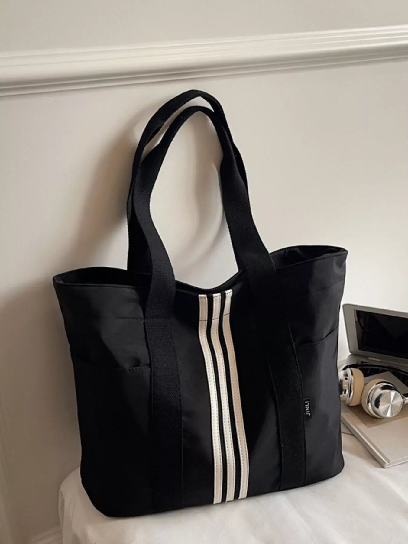 Lightweight Striped Tote Bag