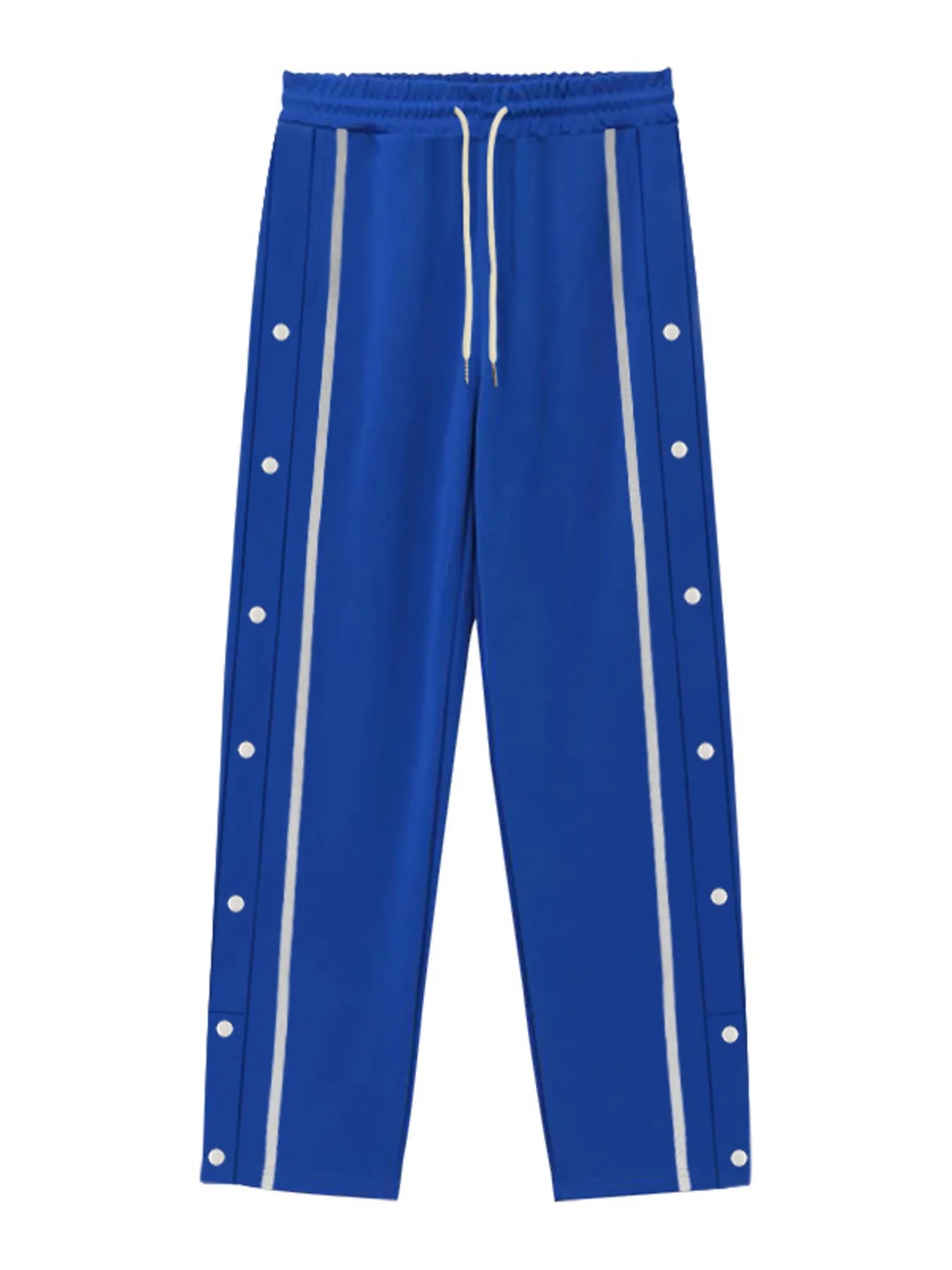 Men's Full Size Snap-Button Pants with Side Stripe Detail Plus Size