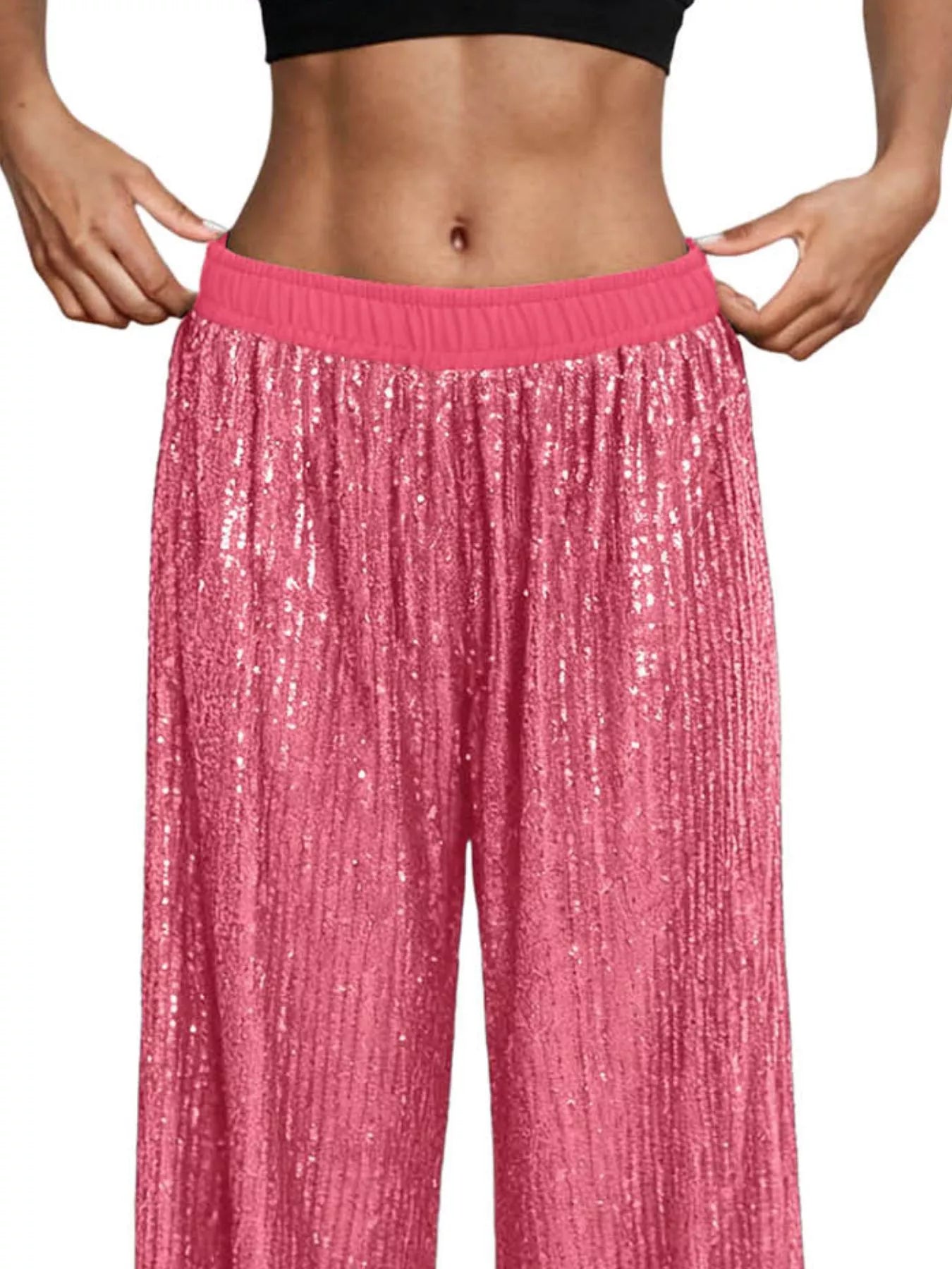 Sequin Wide-Leg Pants