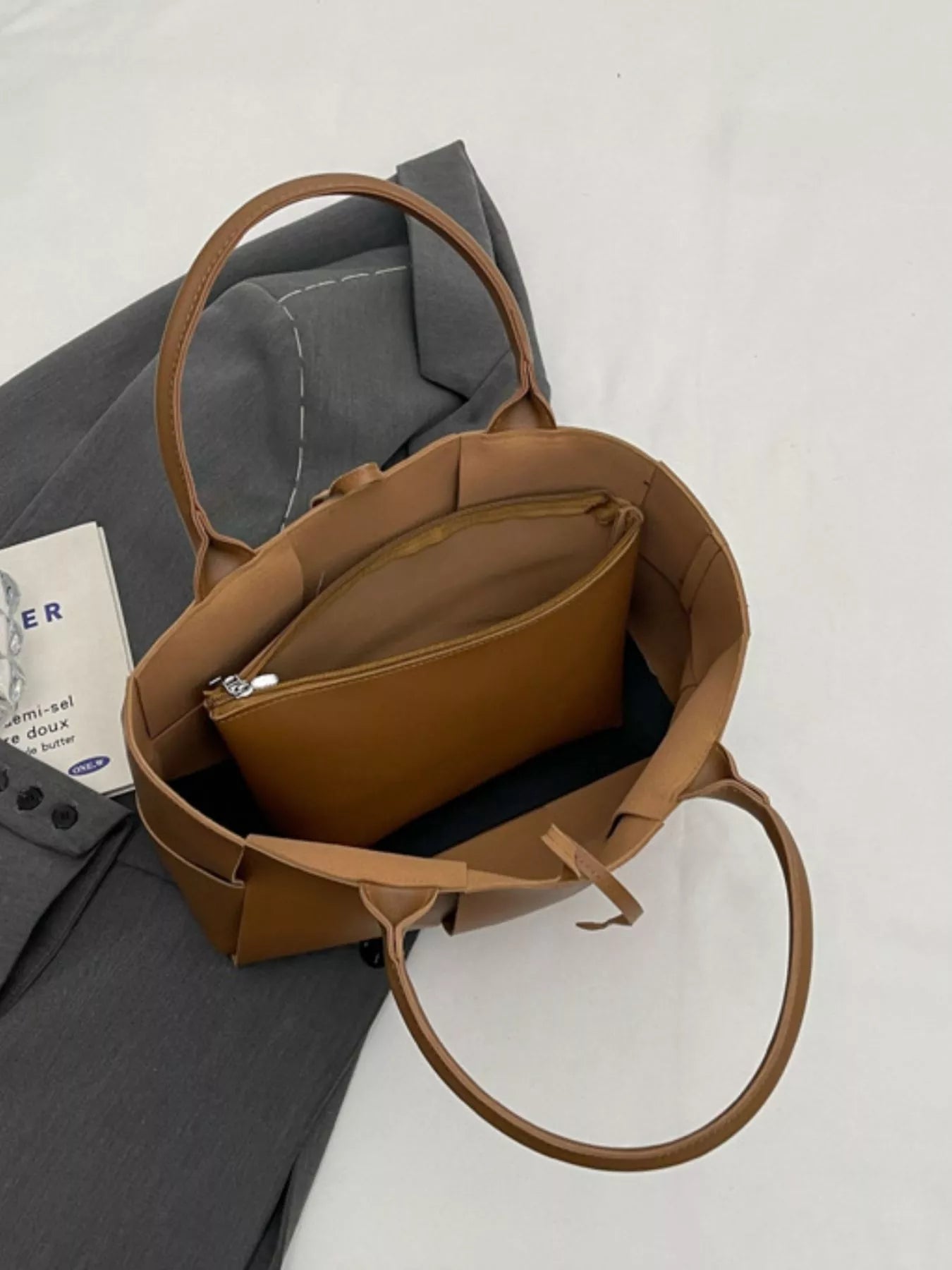 Woven Leather Tote Bag