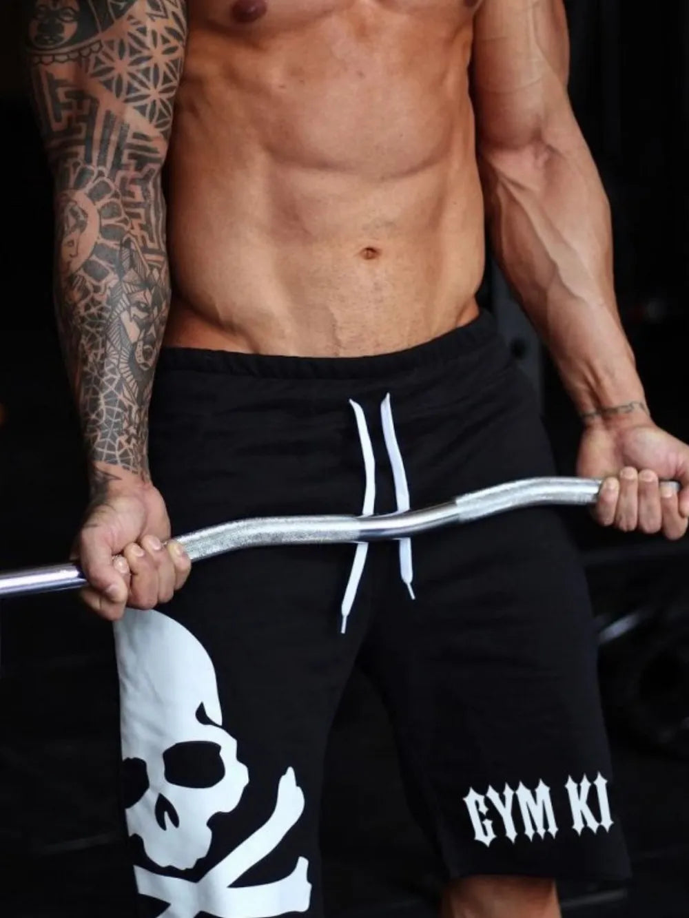 Men's Skull Drawstring Shorts