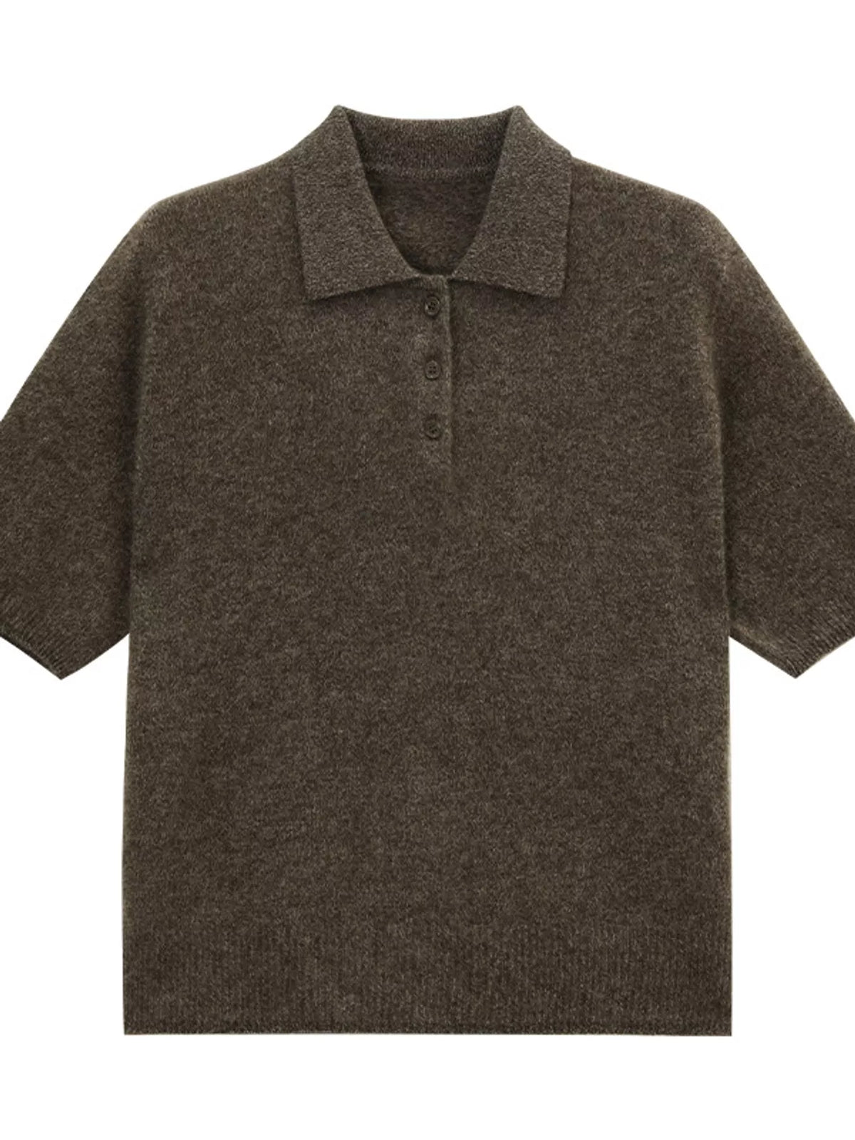 Wool Short-Sleeve knitted Polo Shirt